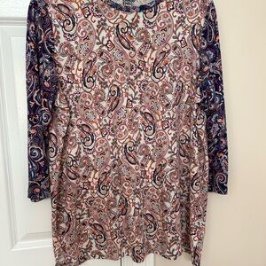 NDI Multicolor Paisley Long Sleeve Top